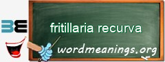 WordMeaning blackboard for fritillaria recurva